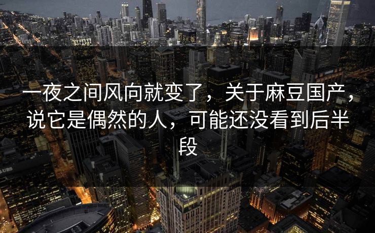 一夜之间风向就变了,关于麻豆国产,说它是偶然的人,可能还没看到后半段 第1张 一夜之间风向就变了,关于麻豆国产,说它是偶然的人,可能还没看到后半段 第1张