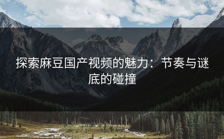 探索麻豆国产视频的魅力：节奏与谜底的碰撞  第1张