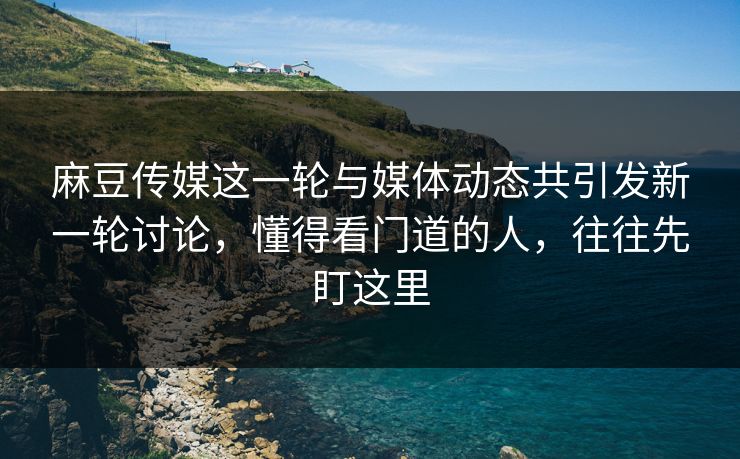 麻豆传媒这一轮与媒体动态共引发新一轮讨论，懂得看门道的人，往往先盯这里  第1张