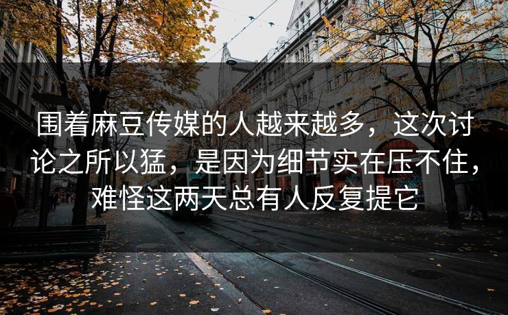 围着麻豆传媒的人越来越多，这次讨论之所以猛，是因为细节实在压不住，难怪这两天总有人反复提它  第1张