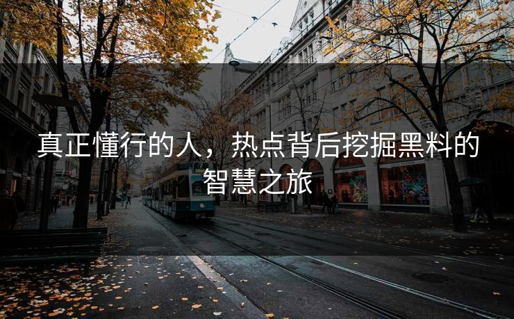 真正懂行的人，热点背后挖掘黑料的智慧之旅  第1张