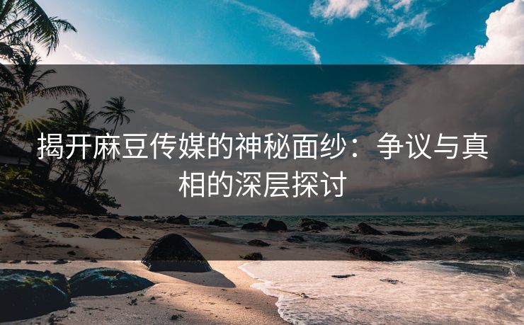 揭开麻豆传媒的神秘面纱：争议与真相的深层探讨  第1张
