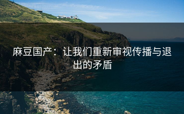 麻豆国产:让我们重新审视传播与退出的矛盾 第1张 麻豆国产:让我们重新审视传播与退出的矛盾 第1张